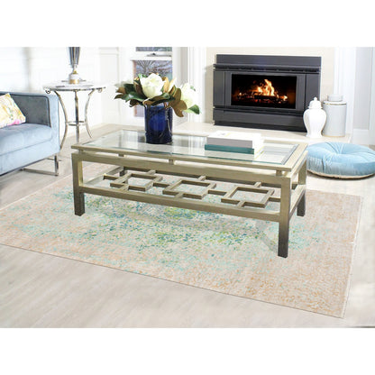 Wool and Silk Wool & Silk Hand Knotted Rug Ivory No Border 6.1X8.10 -O058437