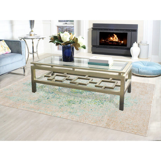 Wool and Silk Wool & Silk Hand Knotted Rug Ivory No Border 6.1X8.10 -O058437