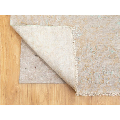 Wool and Silk Wool & Silk Hand Knotted Rug Ivory No Border 6.1X8.10 -O058437