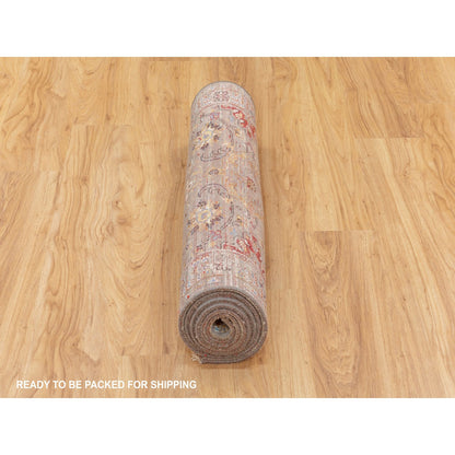 Transitional Wool & Pure Silk Hand Knotted Rug Grey No Border 2.9X7.10 -O058440