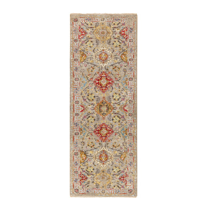 Transitional Wool & Pure Silk Hand Knotted Rug Grey No Border 2.8X7.10 -O058441