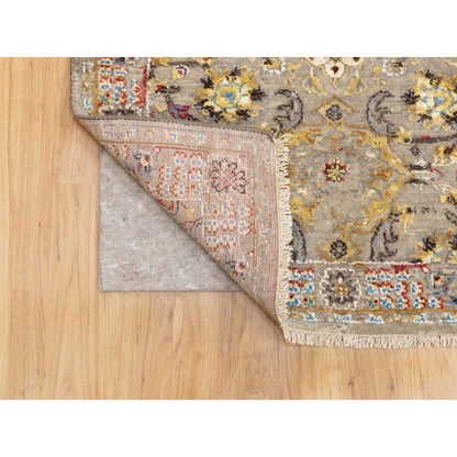 Transitional Wool & Pure Silk Hand Knotted Rug Grey No Border 2.8X7.10 -O058441