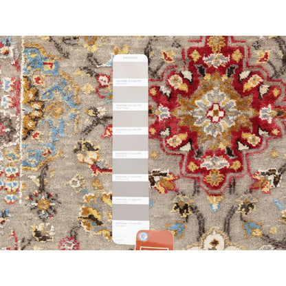 Transitional Wool & Pure Silk Hand Knotted Rug Grey No Border 2.8X7.10 -O058441
