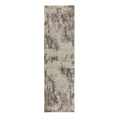 Modern and Contemporary Wool Hand Knotted Rug Grey No Border 2.8X9.7 -O058444