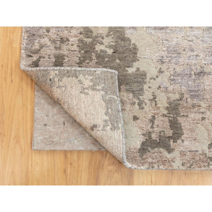 Modern and Contemporary Wool Hand Knotted Rug Grey No Border 2.8X9.7 -O058444