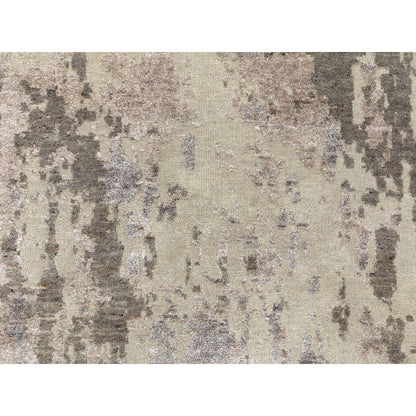 Modern and Contemporary Wool Hand Knotted Rug Grey No Border 2.8X9.7 -O058444