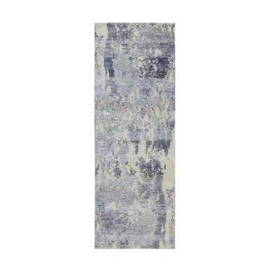 Modern and Contemporary Wool Hand Knotted Rug Grey No Border 2.8X7.10 -O058446