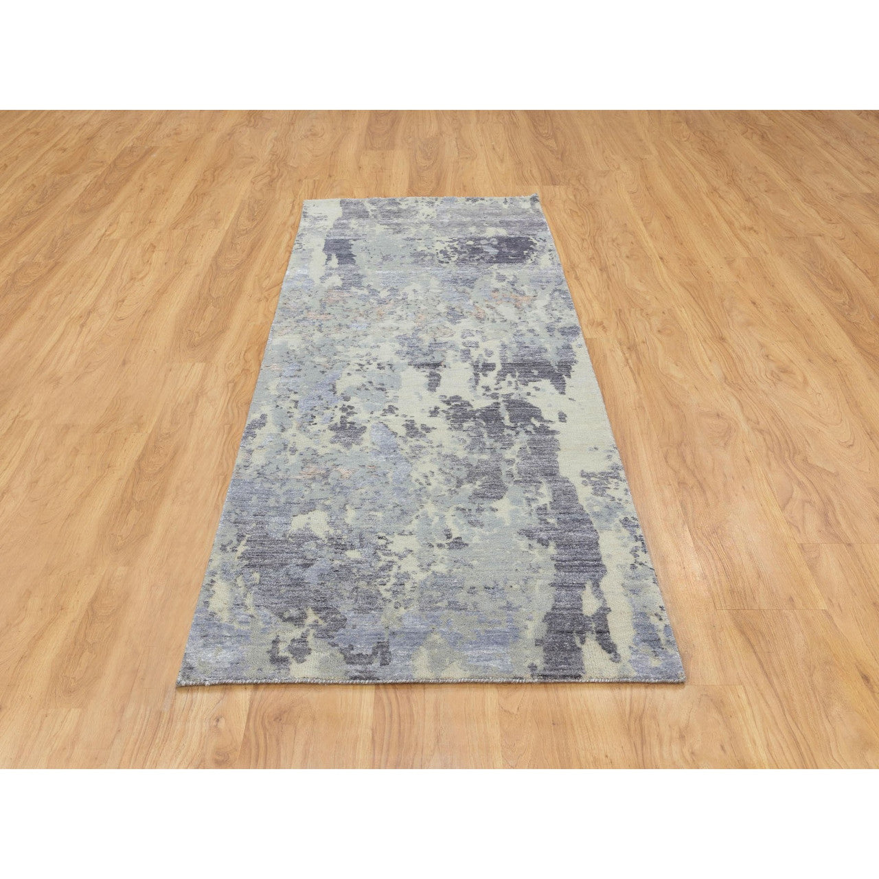 Modern and Contemporary Wool Hand Knotted Rug Grey No Border 2.8X7.10 -O058446