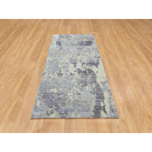 Modern and Contemporary Wool Hand Knotted Rug Grey No Border 2.8X7.10 -O058446