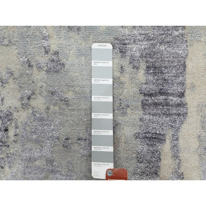 Modern and Contemporary Wool Hand Knotted Rug Grey No Border 2.8X7.10 -O058446