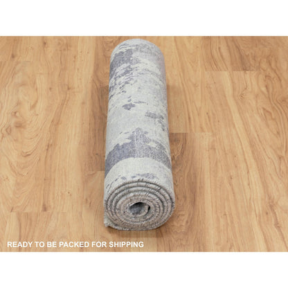 Modern and Contemporary Wool Hand Knotted Rug Grey No Border 2.8X7.10 -O058446