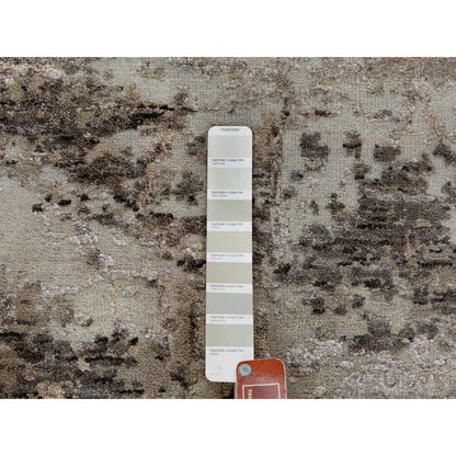 Modern and Contemporary Wool & Silk Hand Knotted Rug Grey No Border 2.8X9.10 -O058452