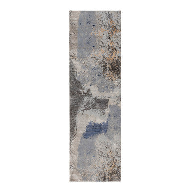 Modern and Contemporary Wool & Silk Hand Knotted Rug Grey No Border 2.9X9.8 -O058455