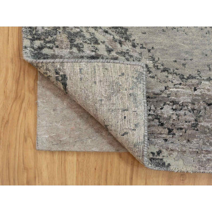 Modern and Contemporary Wool & Silk Hand Knotted Rug Grey No Border 2.8X7.8 -O058458