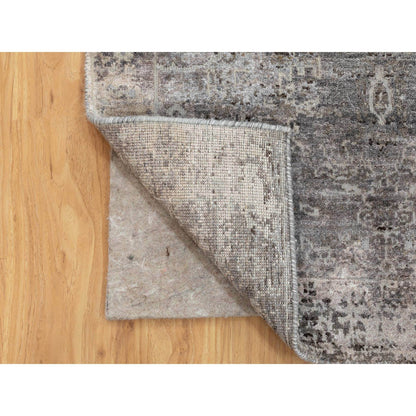 Modern and Contemporary Wool & Silk Hand Knotted Rug Grey 3.0x4.10 -O058461