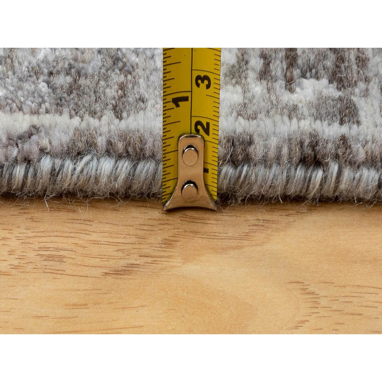 Gray 3'0" x 4'10" Modern and Contemporary Hand knotted Wool/Silk Rug - Sku: O058461