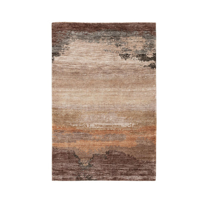 Modern and Contemporary Wool & Silk Hand Knotted Rug Brown No Border 3.0X5.0 -O058462