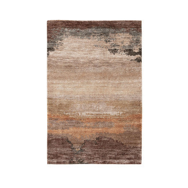 Modern and Contemporary Wool & Silk Hand Knotted Rug Brown No Border 3.0X5.0 -O058462