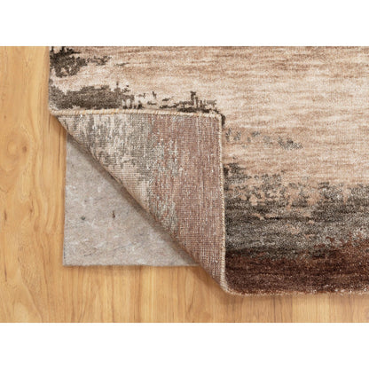 Modern and Contemporary Wool & Silk Hand Knotted Rug Brown No Border 3.0X5.0 -O058462