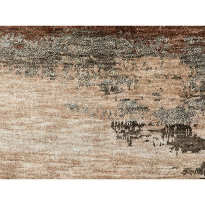 Modern and Contemporary Wool & Silk Hand Knotted Rug Brown No Border 3.0X5.0 -O058462