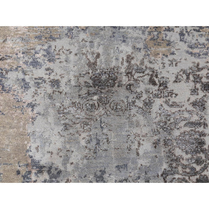 Modern and Contemporary Wool & Silk Hand Knotted Rug Grey No Border 3.0X5.0 -O058463