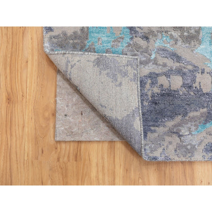 Modern and Contemporary Wool & Silk Hand Knotted Rug Grey No Border 3.0X5.0 -O058464