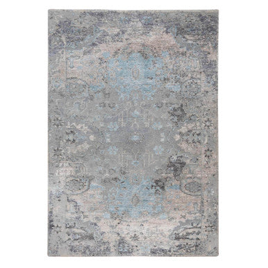 Modern and Contemporary Wool & Silk Hand Knotted Rug Grey No Border 3.0X5.0 -O058465