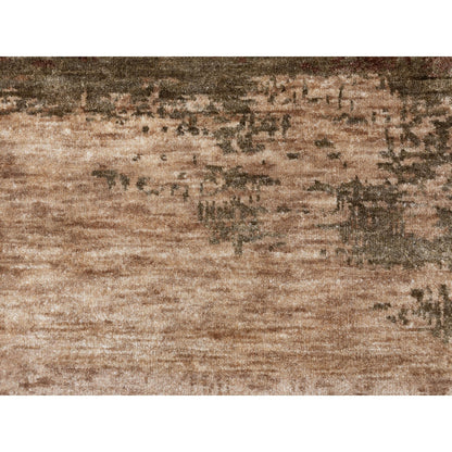Modern and Contemporary Wool & Silk Hand Knotted Rug Brown No Border 3.0X5.0 -O058467