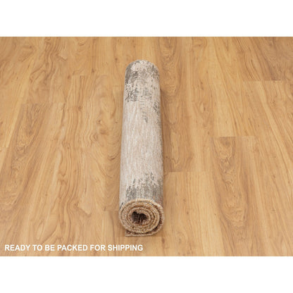Modern and Contemporary Wool & Silk Hand Knotted Rug Brown No Border 3.0X5.0 -O058468