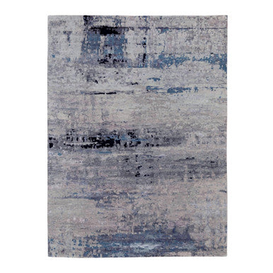 Modern and Contemporary Wool & Silk Hand Knotted Rug Grey No Border 6.3X8.10 -O058481