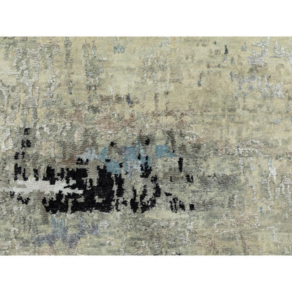 Modern and Contemporary Wool & Silk Hand Knotted Rug Grey No Border 2.5X7.9 -O058489