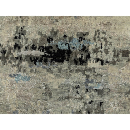 Modern and Contemporary Wool & Silk Hand Knotted Rug Grey No Border 2.6X5.10 -O058491