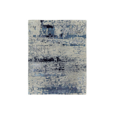 Modern and Contemporary Wool & Silk Hand Knotted Rug Grey No Border 2.0X2.10 -O058504
