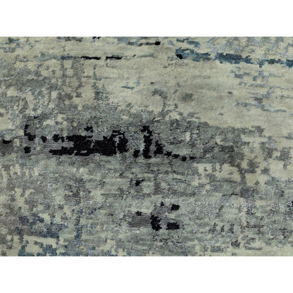 Modern and Contemporary Wool & Silk Hand Knotted Rug Grey No Border 2.0X2.10 -O058504