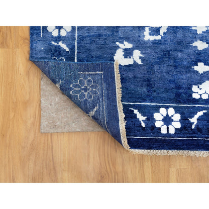 Transitional Wool & Silk Hand Knotted Rug Blue Eclipse 12.2X12.2 -O058546