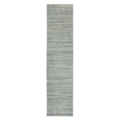 Modern and Contemporary Wool Hand Loomed Rug Green No Border 2.6X11.10 -O058571