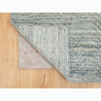 Modern and Contemporary Wool Hand Loomed Rug Green No Border 2.6X11.10 -O058571