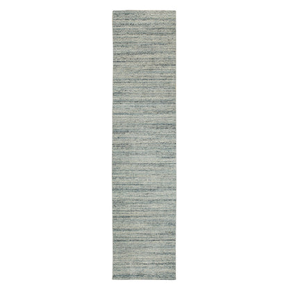 Modern and Contemporary Wool Hand Loomed Rug Green No Border 2.6X11.10 -O058572