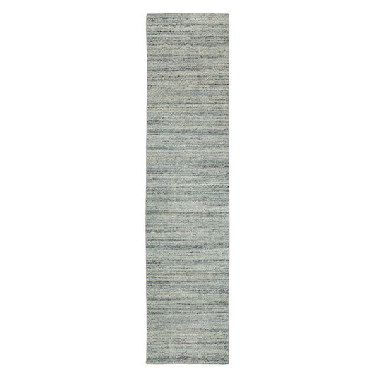 Modern and Contemporary Wool Hand Loomed Rug Green No Border 2.6X11.10 -O058572