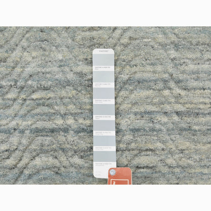 Modern and Contemporary Wool Hand Loomed Rug Green No Border 2.6X11.10 -O058572