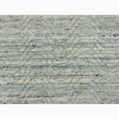 Modern and Contemporary Wool Hand Loomed Rug Green No Border 2.6X11.10 -O058572