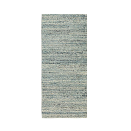 Modern and Contemporary Wool Hand Loomed Rug Green No Border 2.6X6.0 -O058576
