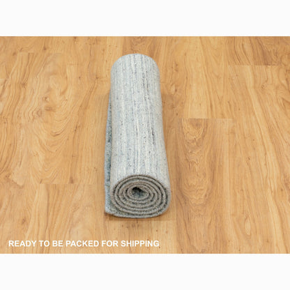 Modern and Contemporary Wool Hand Loomed Rug Green No Border 2.6X6.0 -O058576