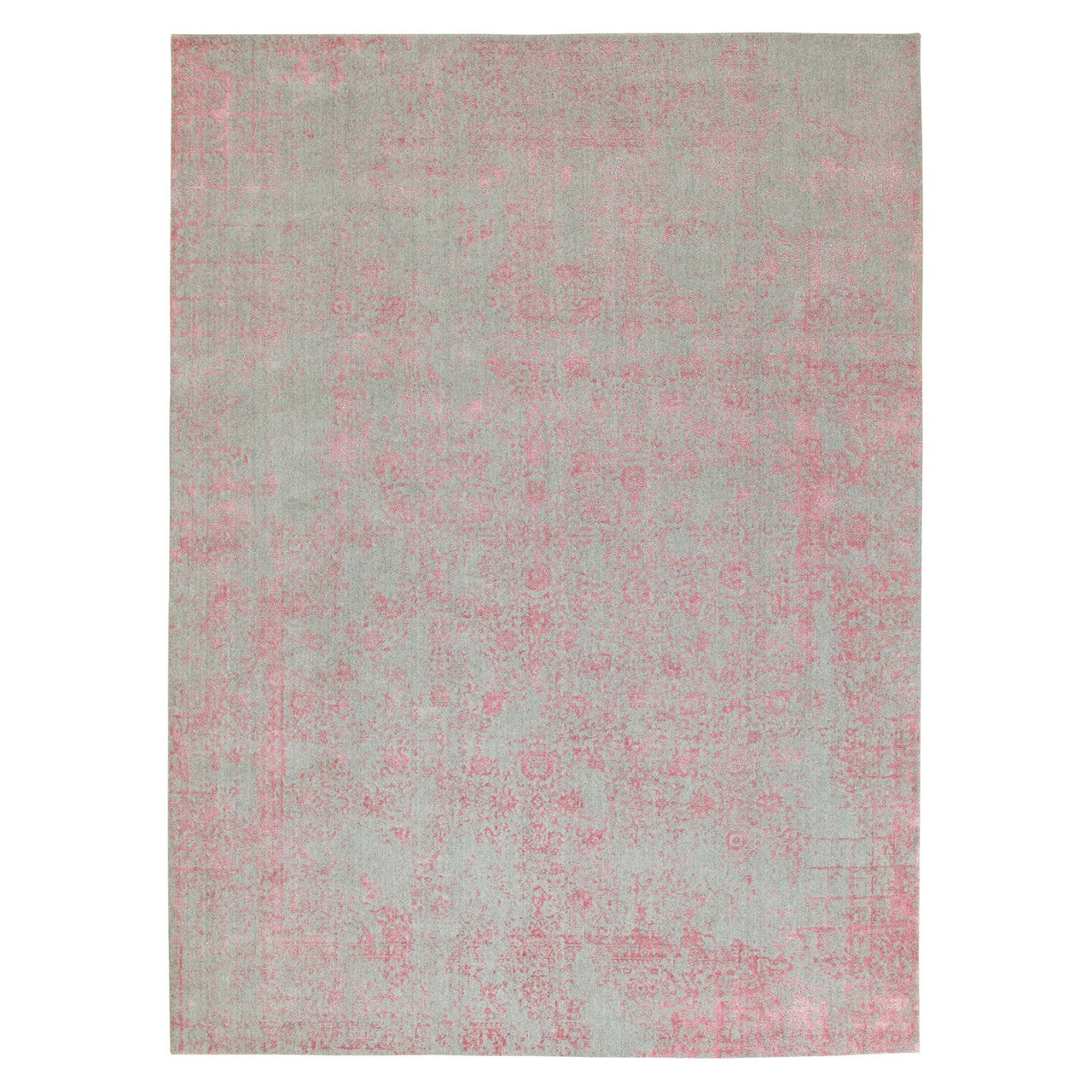 Hand-Loomed Wool & Art Silk Hand Loomed Rug Pink No Border 10.0X14.1 -O058581