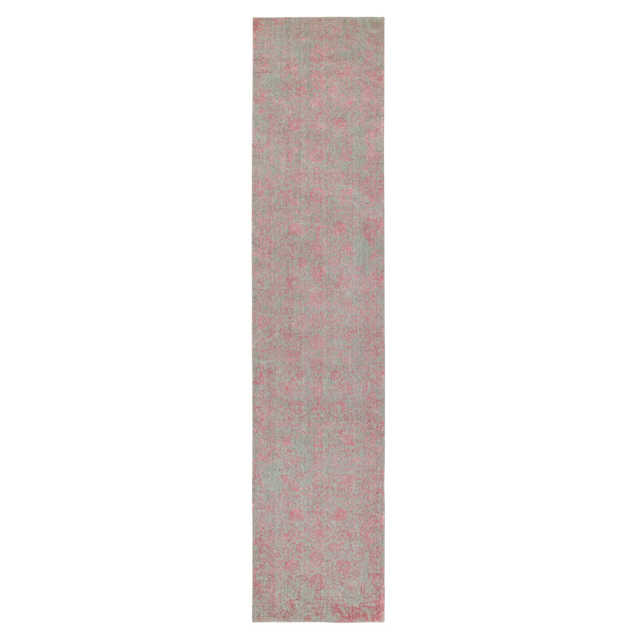 Hand-Loomed Wool & Art Silk Hand Loomed Rug Pink No Border 2.6X11.10 -O058583