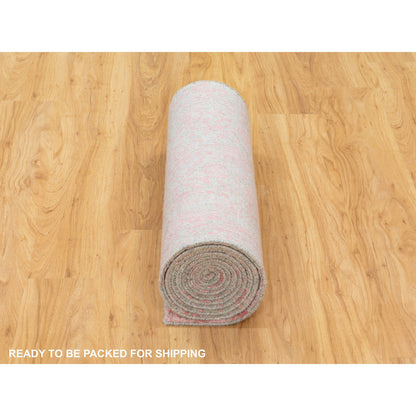 Hand-Loomed Wool & Art Silk Hand Loomed Rug Pink No Border 2.6X11.10 -O058583