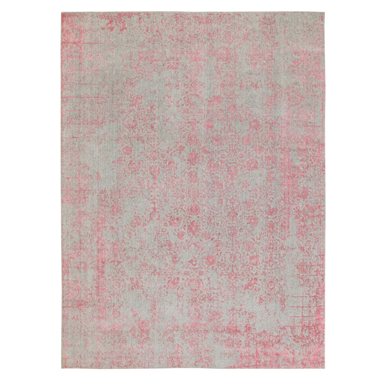 Hand-Loomed Wool & Art Silk Hand Loomed Rug Pink No Border 9.0X12.0 -O058589