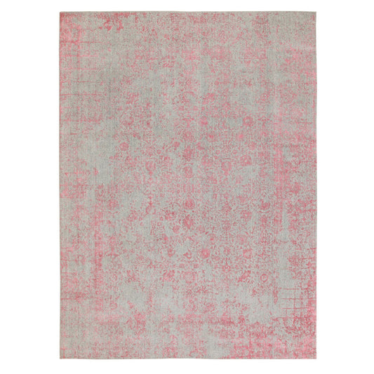 Hand-Loomed Wool & Art Silk Hand Loomed Rug Pink No Border 9.0X12.0 -O058589