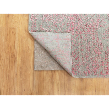 Hand-Loomed Wool & Art Silk Hand Loomed Rug Pink No Border 9.0X12.0 -O058589