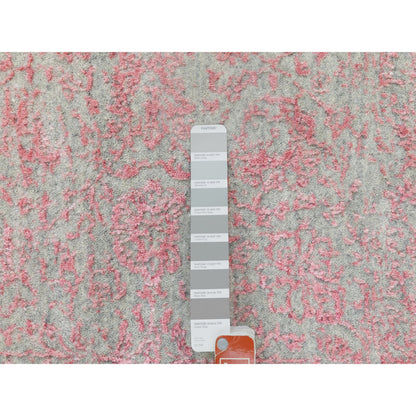 Hand-Loomed Wool & Art Silk Hand Loomed Rug Pink No Border 2.6X9.10 -O058598